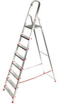 Drabina domowa 8 stopniowa, czerwona (wysokość robocza: 3,61m) 99674640