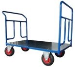Wózek platformowy ręczny dwuburtowy (koła: pneumatyczne 225 mm, nośność: 250 kg, wymiary: 1000x700 mm) 13340613